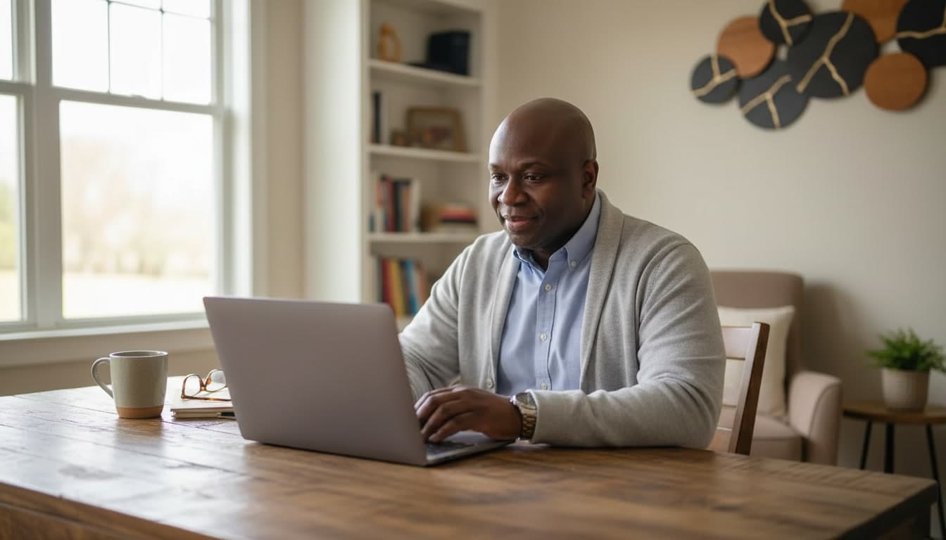 Telehealth psychiatric consultation in home office